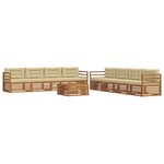 vidaXL Ensemble de canapés d'extérieur 9 pc Naturel et Beige