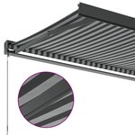 vidaXL Auvent rétractable anthracite et blanc 5x3 m tissu et aluminium