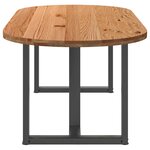 vidaXL Table à manger 220x100x74 cm bois de chêne massif ovale
