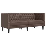 vidaXL Canapé à 2 places Chesterfield marron similicuir