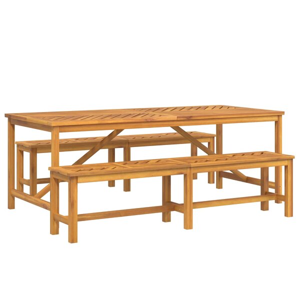 vidaXL Ensemble de salle à manger pour jardin 3 Pièces Marron