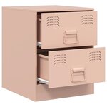 vidaXL Table de chevet rose 34 5x39x44 cm acier