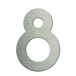Numéro 8-Numéro adhésif pour boîtes aux lettres - Vinyle épais texturé, hauteur 50 mm - Inox Brossé