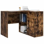 vidaXL Bureau d'angle avec tiroir Chêne fumé 102 x 88 x 75 cm