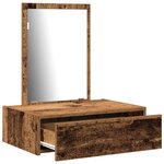 vidaXL Table de Maquillage Murale Bois Vieilli 60x40x70 cm