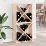 vidaXL Étagère à vin 2 Pièces Naturel 62 x 25 x 62 cm Pin massif