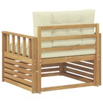 vidaXL Canapé d’extérieur Polyester Blanc et crème