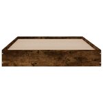 vidaXL Cadre de lit sans matelas chêne fumé 90x190cm bois d'ingénierie