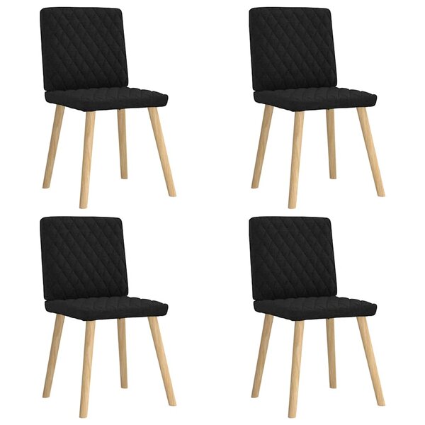 vidaXL Chaises à manger lot de 4 noir tissu