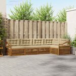 vidaXL Ensemble de canapés d'extérieur 5 Pièces Naturel et Beige