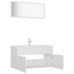 vidaXL Ensemble de meubles de salle de bain Blanc Aggloméré