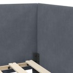 vidaXL Cadre de lit d'angle Gris foncé 90 cm x 200 cm tissu