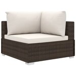 vidaXL Salon de jardin 8 Pièces avec coussins résine tressée marron