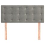 vidaXL Tête de lit Gris clair 90x5x78/88 cm Velours