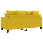 vidaXL Canapé à 2 places Jaune 140 cm Velours