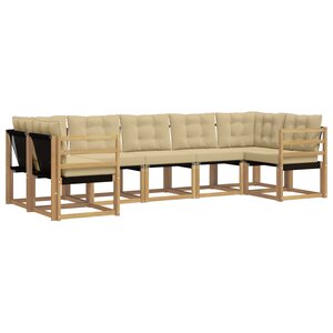 vidaXL Ensemble de canapés d'extérieur 7 pc Blanc et Beige