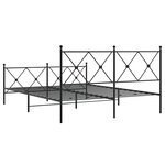 vidaXL Cadre de lit métal avec tête de lit/pied de lit noir 150x200 cm