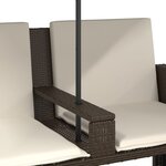 vidaXL Canapé de jardin 2 places et parasol et tabourets marron rotin