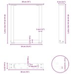 vidaXL Pieds de table basse en U 2 pièces Anthracite 38 x (42-43) cm Acier