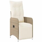 vidaXL Ensemble de bistro de jardin 7 Pièces coussins beige poly rotin
