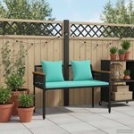 vidaXL Banc extérieur Noir et turquoise 117 x 54 x 74.5 cm polyrotin