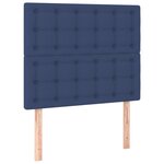 vidaXL Sommier à lattes de lit et matelas et LED Bleu 90x200 cm Tissu