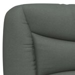 vidaXL Coussin de tête de lit Hvar gris foncé 140 cm tissu