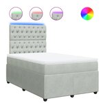 vidaXL Sommier à lattes de lit et matelas gris clair 120x190cm velours
