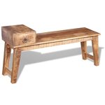 vidaXL Banc avec tiroir Bois de manguier massif 120x36x60 cm