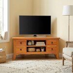 vidaXL Meuble TV Naturel 100 x 40 5 x 46 cm Bois de Mahogany Massif