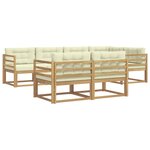 vidaXL Ensemble de canapés d'extérieur 6 Pièces Blanc et crème Polyester