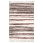 Vidaxl tapis chindi tissé à la main coton 160x230 cm bordeaux et blanc