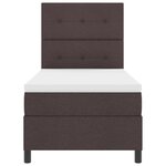 vidaXL Lit à ressorts avec matelas et lumière LED - Marron foncé  90 x 200 cm  tissu