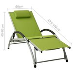 vidaXL Chaise longue avec oreiller Textilène Vert