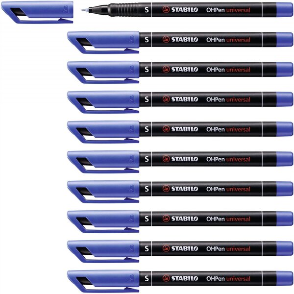 Marqueur OHPen permanent 0 4 mm S bleu x 10 STABILO
