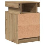 vidaXL Table de chevet avec LED chêne artisanal bois d'ingénierie