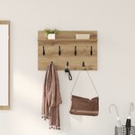vidaXL Porte-manteau mural chêne artisanal 60 x 40 x 12 cm