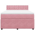 vidaXL Sommier à lattes de lit avec matelas Rose 140x190 cm Velours