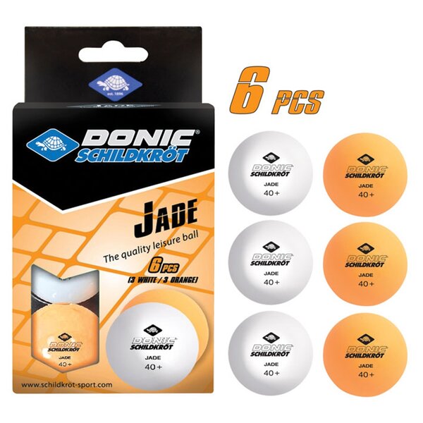 Schildkröt 608509 - Balles de tennis de table Jade blanches et oranges de qualité Poly 40+