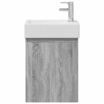 vidaXL Meuble de salle de bain avec robinet Sonoma gris