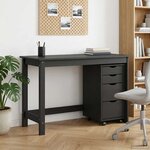 vidaXL Ensemble bureau et cabinet roulant MOSS 2 Pièces Noir