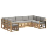 vidaXL Ensemble de canapés d'extérieur 9 pc Blanc et gris clair