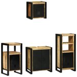 vidaXL Ensemble de mobilier de salle de bain avec étagère avec stockage avec porte 4 Pièces