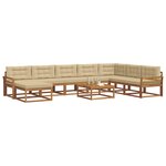 vidaXL Ensemble de canapés d'extérieur 9 Pièces Naturel et Beige