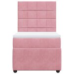 vidaXL Sommier à lattes de lit avec matelas Rose 100x200 cm Velours