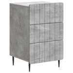 vidaXL Cabinet de chevet Gris béton 43 x 41 x 68 cm Bois d'ingénierie