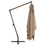 vidaXL Parasol en porte-à-faux avec mât en bois 400x300 cm Taupe