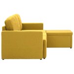 vidaXL Canapé-lit modulaire 3 places Jaune Tissu