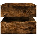 vidaXL Table basse avec lumières LED chêne fumé 90x50x40 cm