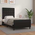 vidaXL Cadre de lit sans matelas noir 90x200 cm similicuir